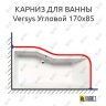 Карниз для ванны Alpen Versys Угловой 170х85 Усиленный 25 мм MrKARNIZ фото 1